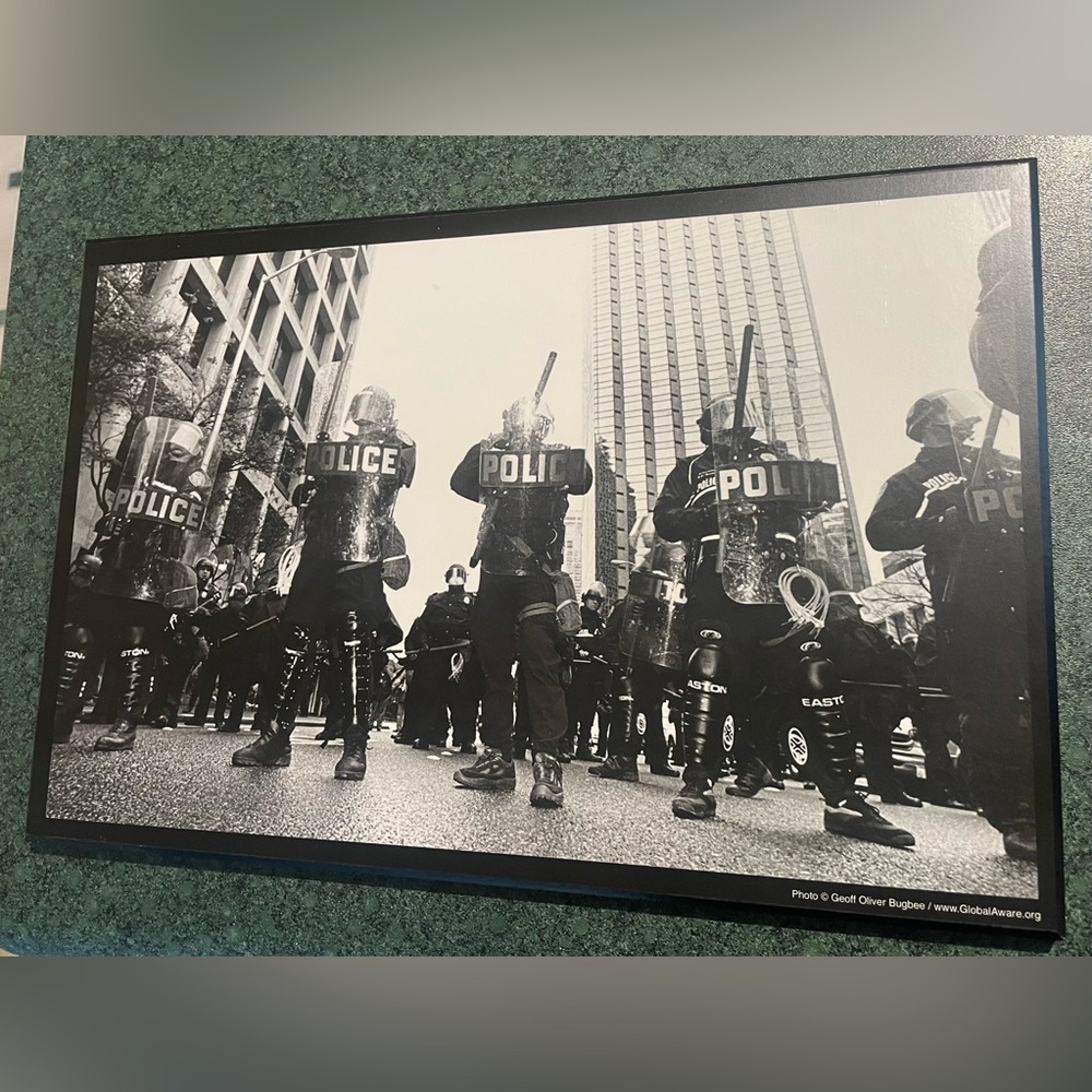 Black and White Police Protest Art Print